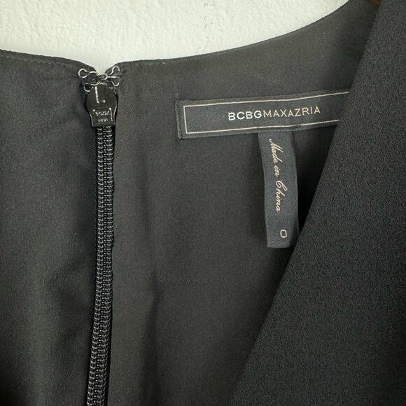 BCBGMaxazria Kalie Black Lace Up Side Cut Out V-neck Sleeveless Mini Dress - Picture 6 of 8